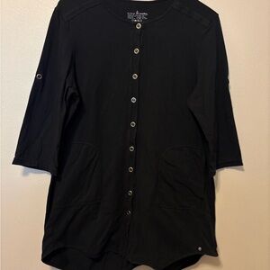 Neon Buddha Black Button-Down Women's Shirt
